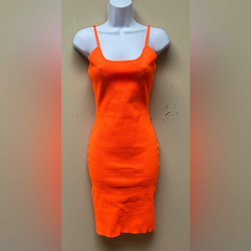 Bright Orange Spaghetti Strap Dress
